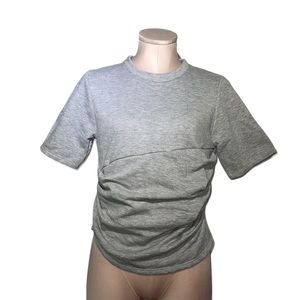 Nasty Gal gray ruched top. Size 6.  NWT